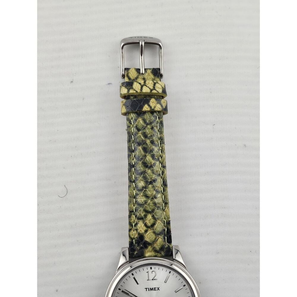 New Timex T2p130tn Green Python Patterned Leather… - image 2